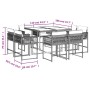 Set comedor de jardín 9 pzas cojines ratán sintético gris claro en Conjuntos de jardín | Comprar online en Foru.es