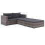 Set de muebles de jardín 3 pzas y cojines ratán sintético gris de vidaXL, Conjuntos de jardín - Ref: Foro24-44427, Precio: 35...
