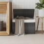 Cesto de ropa sucia con tapa ratán sintético gris 55,5x35x34 cm de , Cestas para ropa - Ref: Foro24-372051, Precio: 46,60 €, ...
