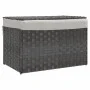 Cesto de ropa sucia con tapa ratán sintético gris 55,5x35x34 cm de , Cestas para ropa - Ref: Foro24-372051, Precio: 45,86 €, ...