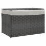 Cesto de ropa sucia con tapa ratán sintético gris 55,5x35x34 cm de , Cestas para ropa - Ref: Foro24-372051, Precio: 46,60 €, ...