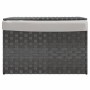 Cesto de ropa sucia con tapa ratán sintético gris 55,5x35x34 cm de , Cestas para ropa - Ref: Foro24-372051, Precio: 46,60 €, ...