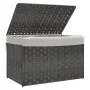 Cesto de ropa sucia con tapa ratán sintético gris 55,5x35x34 cm de , Cestas para ropa - Ref: Foro24-372051, Precio: 45,86 €, ...
