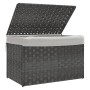 Cesto de ropa sucia con tapa ratán sintético gris 55,5x35x34 cm de , Cestas para ropa - Ref: Foro24-372051, Precio: 46,60 €, ...