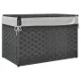 Cesto de ropa sucia con tapa ratán sintético gris 55,5x35x34 cm de , Cestas para ropa - Ref: Foro24-372051, Precio: 45,86 €, ...