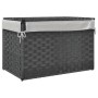 Cesto de ropa sucia con tapa ratán sintético gris 55,5x35x34 cm de , Cestas para ropa - Ref: Foro24-372051, Precio: 46,60 €, ...