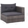 Set de muebles de jardín 3 pzas y cojines ratán sintético gris de vidaXL, Conjuntos de jardín - Ref: Foro24-44427, Precio: 35...