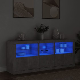 Aparador con luces LED gris hormigón 162x37x67 cm de , Aparadores - Ref: Foro24-3208998, Precio: 193,22 €, Descuento: %