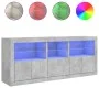 Aparador con luces LED gris hormigón 162x37x67 cm de , Aparadores - Ref: Foro24-3208998, Precio: 187,21 €, Descuento: %