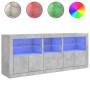 Aparador con luces LED gris hormigón 162x37x67 cm de , Aparadores - Ref: Foro24-3208998, Precio: 193,22 €, Descuento: %