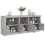 Aparador con luces LED gris hormigón 162x37x67 cm de , Aparadores - Ref: Foro24-3208998, Precio: 187,21 €, Descuento: %