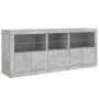 Aparador con luces LED gris hormigón 162x37x67 cm de , Aparadores - Ref: Foro24-3208998, Precio: 187,21 €, Descuento: %