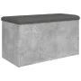 Banco con almacenaje madera ingeniería gris hormigón 82x42x45cm de , Bancos para recibidores y almacenamiento - Ref: Foro24-8...