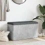 Banco con almacenaje madera ingeniería gris hormigón 82x42x45cm de , Bancos para recibidores y almacenamiento - Ref: Foro24-8...