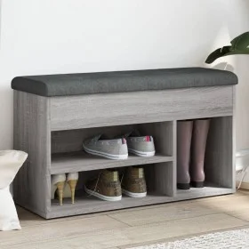 Banco zapatero madera de ingeniería gris Sonoma 82x32x45,5 cm by , Benches for halls and storage - Ref: Foro24-835031, Price:...