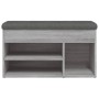 Banco zapatero madera de ingeniería gris Sonoma 82x32x45,5 cm de , Bancos para recibidores y almacenamiento - Ref: Foro24-835...