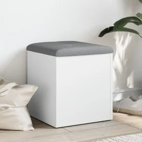 Bank mit Stauraum aus weißem Ingenieurholz 42x42x45 cm von , Bänke für Hallen und Lager - Ref: Foro24-835033, Preis: 49,73 €,...