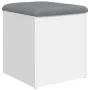 Bank mit Stauraum aus weißem Ingenieurholz 42x42x45 cm von , Bänke für Hallen und Lager - Ref: Foro24-835033, Preis: 49,73 €,...