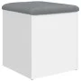 Bank mit Stauraum aus weißem Ingenieurholz 42x42x45 cm von , Bänke für Hallen und Lager - Ref: Foro24-835033, Preis: 49,73 €,...