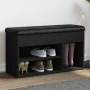Schwarze Schuhbank aus Ingenieurholz 82x32x45,5 cm von , Bänke für Hallen und Lager - Ref: Foro24-835027, Preis: 78,57 €, Rab...