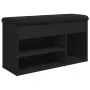 Schwarze Schuhbank aus Ingenieurholz 82x32x45,5 cm von , Bänke für Hallen und Lager - Ref: Foro24-835027, Preis: 78,57 €, Rab...