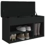 Schwarze Schuhbank aus Ingenieurholz 82x32x45,5 cm von , Bänke für Hallen und Lager - Ref: Foro24-835027, Preis: 78,57 €, Rab...
