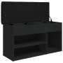Schwarze Schuhbank aus Ingenieurholz 82x32x45,5 cm von , Bänke für Hallen und Lager - Ref: Foro24-835027, Preis: 78,57 €, Rab...