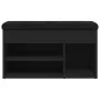 Banco zapatero madera de ingeniería negro 82x32x45,5 cm de , Bancos para recibidores y almacenamiento - Ref: Foro24-835027, P...