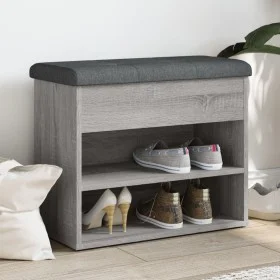Banco zapatero madera de ingeniería gris Sonoma 62x32x50 cm by , Benches for halls and storage - Ref: Foro24-835101, Price: 5...
