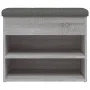 Banco zapatero madera de ingeniería gris Sonoma 62x32x50 cm de , Bancos para recibidores y almacenamiento - Ref: Foro24-83510...