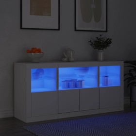 Aparador con luces LED blanco 142,5x37x67 cm de , Aparadores - Ref: Foro24-3209065, Precio: 204,01 €, Descuento: %