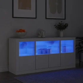 Sideboard mit LED-Lichtern weiß 142,5x37x67 cm von , Sideboards - Ref: Foro24-3209065, Preis: 198,27 €, Rabatt: %