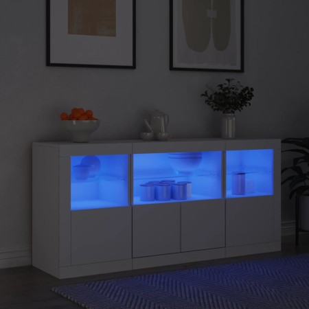Aparador con luces LED blanco 142,5x37x67 cm de , Aparadores - Ref: Foro24-3209065, Precio: 204,01 €, Descuento: %
