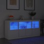 Aparador con luces LED blanco 142,5x37x67 cm de , Aparadores - Ref: Foro24-3209065, Precio: 204,01 €, Descuento: %