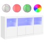 Aparador con luces LED blanco 142,5x37x67 cm de , Aparadores - Ref: Foro24-3209065, Precio: 204,01 €, Descuento: %