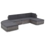 Set de muebles de jardín 6 pzas y cojines ratán sintético gris de vidaXL, Conjuntos de jardín - Ref: Foro24-44425, Precio: 45...