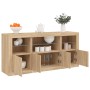 Aparador con luces LED roble Sonoma 142,5x37x67 cm de , Aparadores - Ref: Foro24-3209067, Precio: 192,54 €, Descuento: %