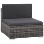 Set de muebles de jardín 6 pzas y cojines ratán sintético gris de vidaXL, Conjuntos de jardín - Ref: Foro24-44425, Precio: 45...