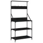 Estantería cocina con ganchos 4 niveles madera ingeniería negro de , Contenedores para utensilios de cocina - Ref: Foro24-838...