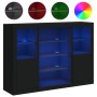 Aparadores con luces LED 3 piezas madera de ingeniería negro de , Aparadores - Ref: Foro24-3209129, Precio: 205,82 €, Descuen...