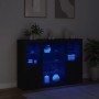 Aparadores con luces LED 3 piezas madera de ingeniería negro de , Aparadores - Ref: Foro24-3209129, Precio: 205,82 €, Descuen...