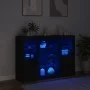 Aparadores con luces LED 3 piezas madera de ingeniería negro de , Aparadores - Ref: Foro24-3209129, Precio: 210,18 €, Descuen...