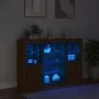 Aparador con luz LED 3 pzas madera de ingeniería marrón roble de , Aparadores - Ref: Foro24-3209134, Precio: 201,91 €, Descue...