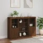Aparador con luz LED 3 pzas madera de ingeniería marrón roble de , Aparadores - Ref: Foro24-3209134, Precio: 201,91 €, Descue...