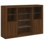 Aparador con luz LED 3 pzas madera de ingeniería marrón roble de , Aparadores - Ref: Foro24-3209134, Precio: 201,91 €, Descue...