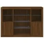 Aparador con luz LED 3 pzas madera de ingeniería marrón roble de , Aparadores - Ref: Foro24-3209134, Precio: 201,91 €, Descue...