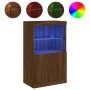 Aparador con luces LED roble marrón 60,5x37x100 cm de , Aparadores - Ref: Foro24-836671, Precio: 79,30 €, Descuento: %