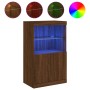 Aparador con luces LED roble marrón 60,5x37x100 cm de , Aparadores - Ref: Foro24-836671, Precio: 81,00 €, Descuento: %
