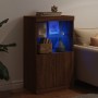 Aparador con luces LED roble marrón 60,5x37x100 cm de , Aparadores - Ref: Foro24-836671, Precio: 81,00 €, Descuento: %
