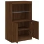 Aparador con luces LED roble marrón 60,5x37x100 cm de , Aparadores - Ref: Foro24-836671, Precio: 79,30 €, Descuento: %